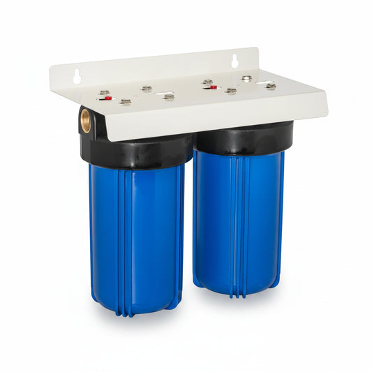 TREVOLI - Big Blue Jumbo Water Filtration Housing Twin Set- 10"