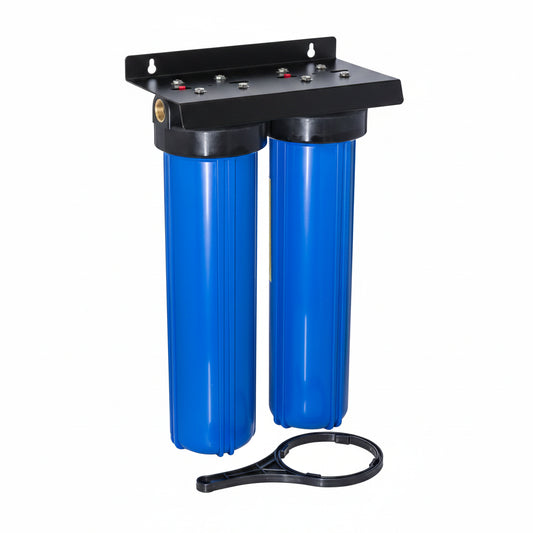 TREVOLI - Big Blue Jumbo Water Filtration-Filter Housing Twin Set- 20"
